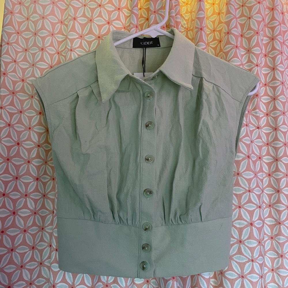 Cropped Button Up Top from Cider
